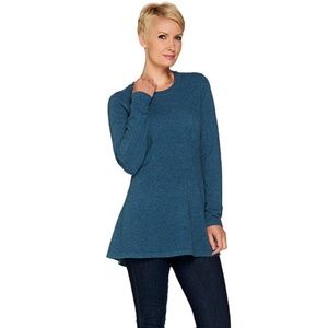 Isaac Mizrahi 2 Ply Cashmere Peplum Tunic Sweater